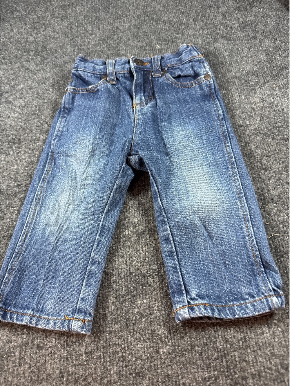 Cherokee Baby 12M Blue Denim Jeans Straight Leg Faded Wash